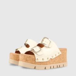 Women Gadea Tud Cream Platform Mule