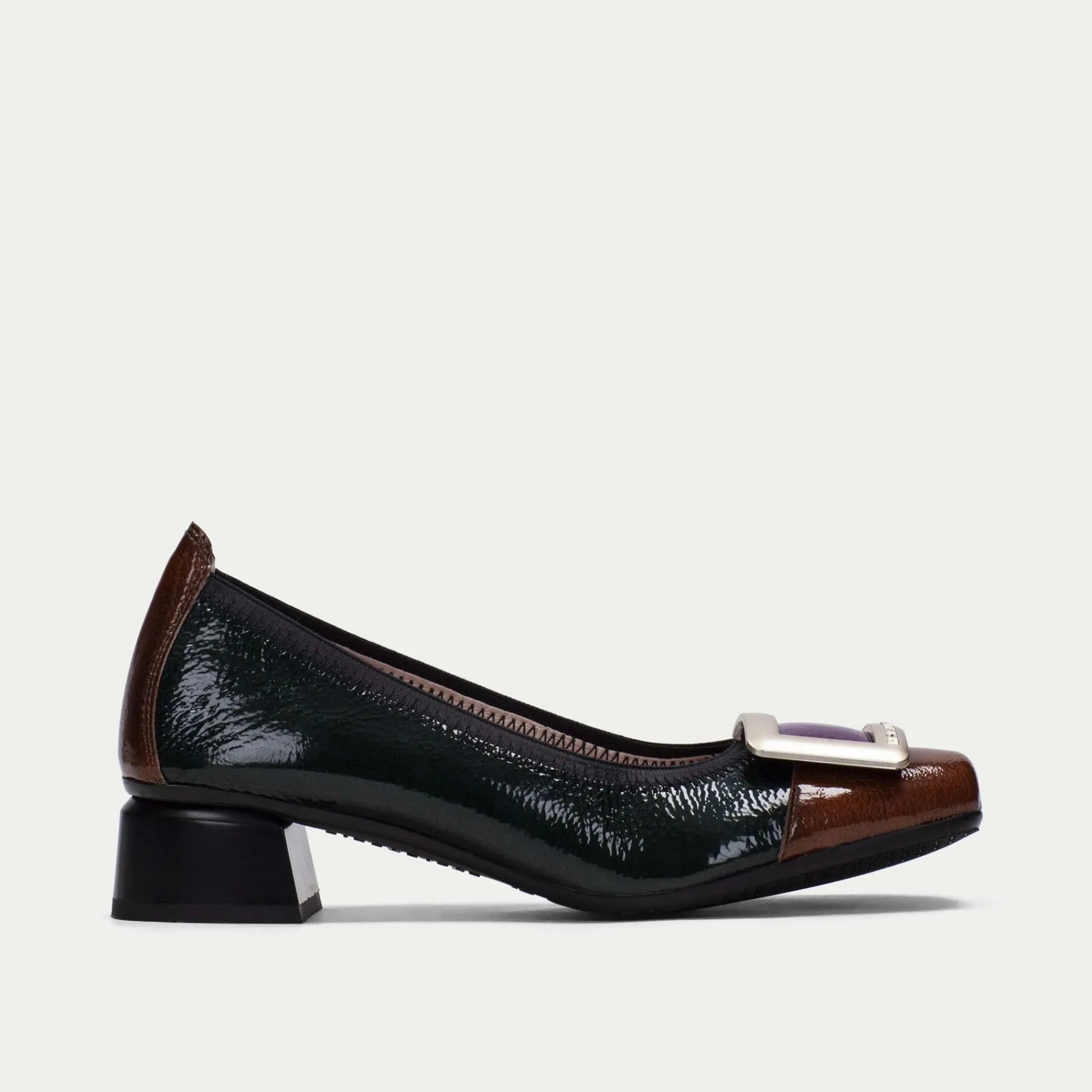 Women Hispanitas Salama Rio Ballerina Forest Green & Brown