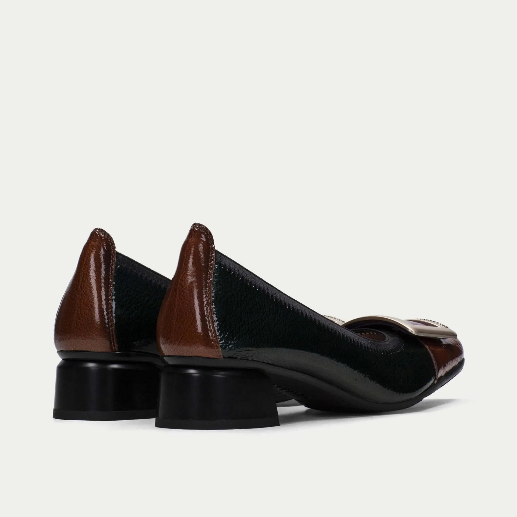 Women Hispanitas Salama Rio Ballerina Forest Green & Brown