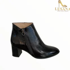 Women Hispanitas Selena Black Patent Ankle Boot