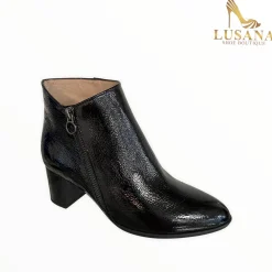 Women Hispanitas Selena Black Patent Ankle Boot