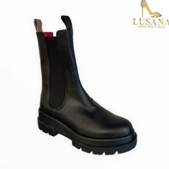 Women Le Babe Black Leather Chelsea Boot