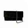 Women Le Babe Black Suede Clutch Bag