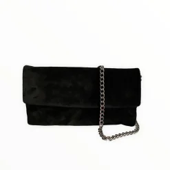 Women Le Babe Black Suede Clutch Bag