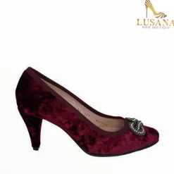 Women Le Babe Burgundy Velvet Shoe