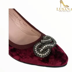 Women Le Babe Burgundy Velvet Shoe