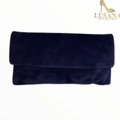 Women Le Babe Navy Suede Clutch Bag