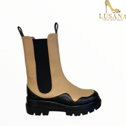 Women Le Babe Nude Leather Boot