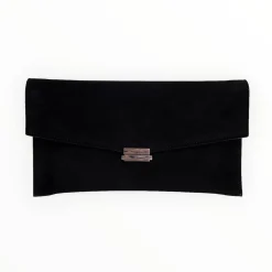 Women LODI Black Suede Clutch Bag