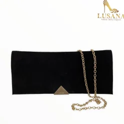 Women LODI Black Suede Clutch Bag
