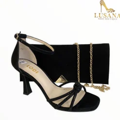 Women LODI Black Suede Clutch Bag