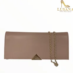 Women Lusana Shoe Boutique Lodi Nude Clutch Bag