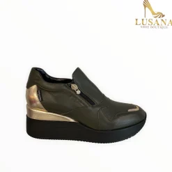 Women Marco Moreo Gianna Wedge In Military Green