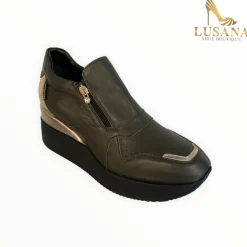 Women Marco Moreo Gianna Wedge In Military Green
