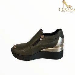 Women Marco Moreo Gianna Wedge In Military Green