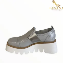 Women Marco Moreo Grey Patent Wedge