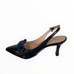 Women Marco Moreo Navy Patent Leather Sling Back