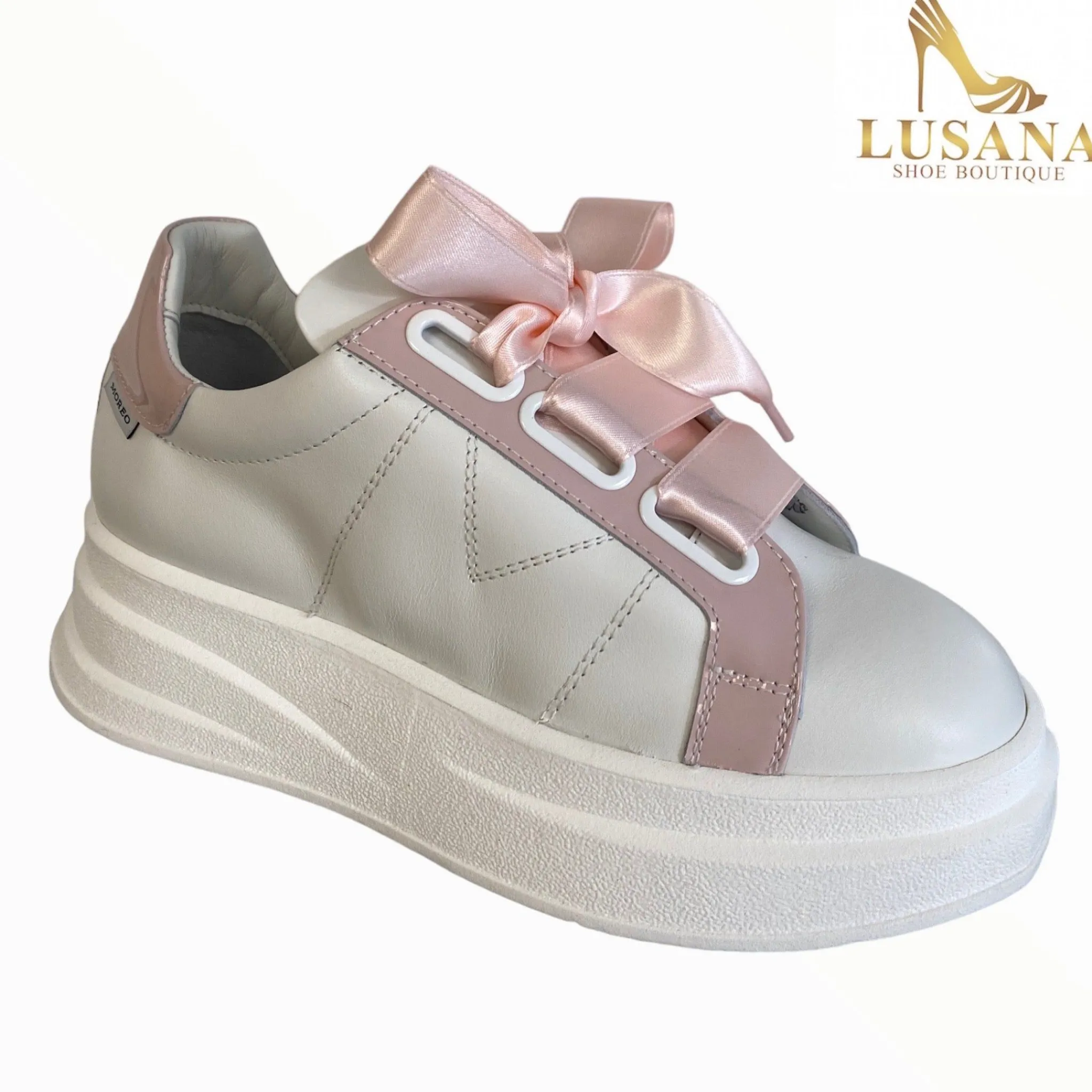 Women Marco Moreo White And Pink Trainer