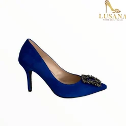 Women Marian Blue Suede Court Shoe