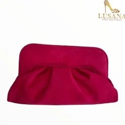Women Marian Pink Suede Clutch Bag
