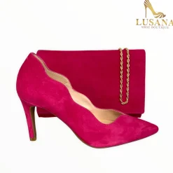 Women Marian Pink Suede Court Shoe