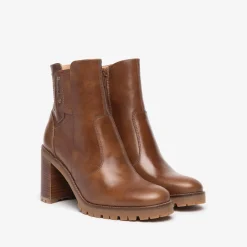 Women NeroGiardini Tan Leather Ankle Boot