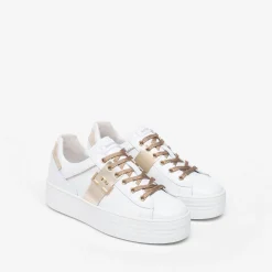 Women NeroGiardini White Leather Trainer