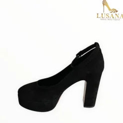 Women Oxitaly Black Suede Platform