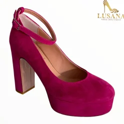 Women Oxitaly Pink Suede Platform Shoe