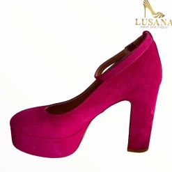 Women Oxitaly Pink Suede Platform Shoe