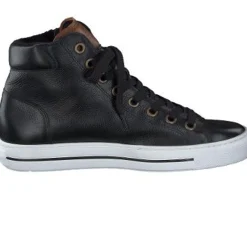 Women Paul Green Black & Cognac Hi Top Trainer