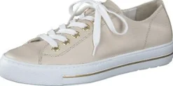 Women Paul Green Cream Leather Trainer