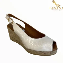 Women VIGUERA White Peep Toe Espadrille