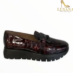 Women Wonders Brown Patent Wedge Shoe