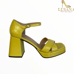 Women Wonders Julia Lime Patent Platform Sandal