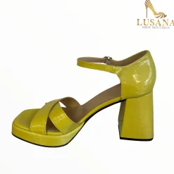 Women Wonders Julia Lime Patent Platform Sandal