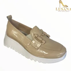 Women Wonders Nude Wedge Loafer