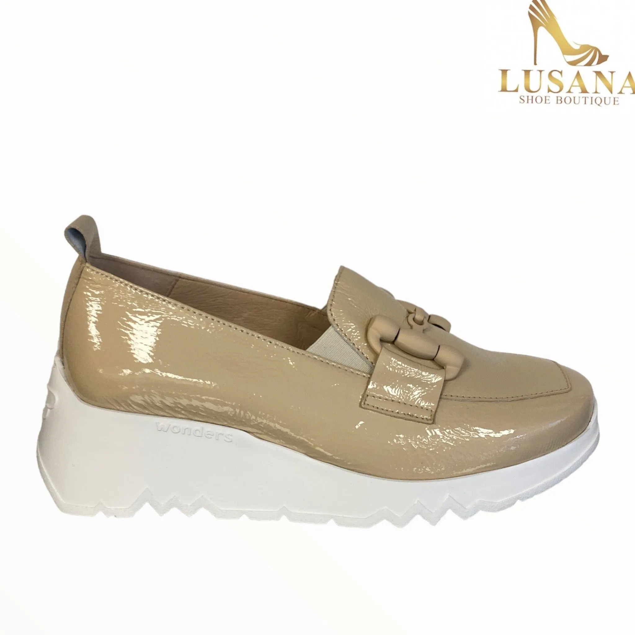 Women Wonders Nude Wedge Loafer
