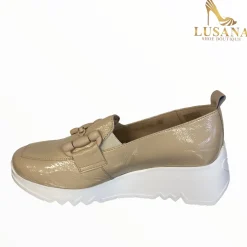 Women Wonders Nude Wedge Loafer