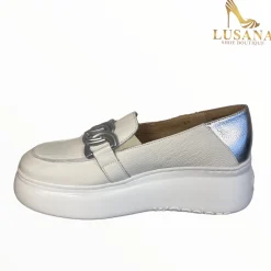 Women Wonders White And Silver Loafer