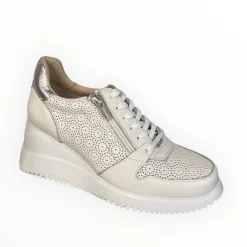 Women Wonders White Wedge Trainer